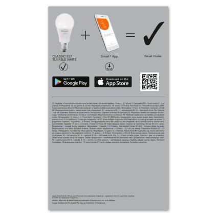 CONJUNTO 3x Lâmpada LED com regulação SMART + E27/14W/230V 2700K-6500K Wi-Fi - Ledvance