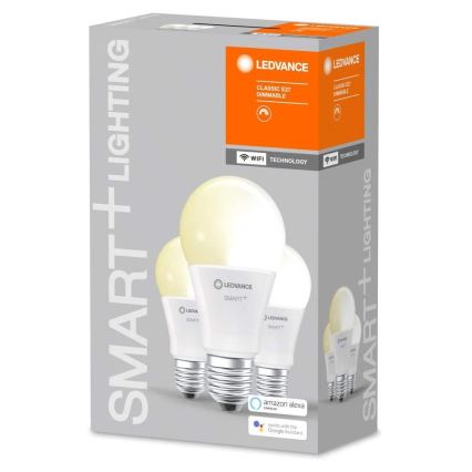 CONJUNTO 3x Lâmpada LED com regulação SMART + E27/9,5W/230V 2700K Wi-Fi - Ledvance