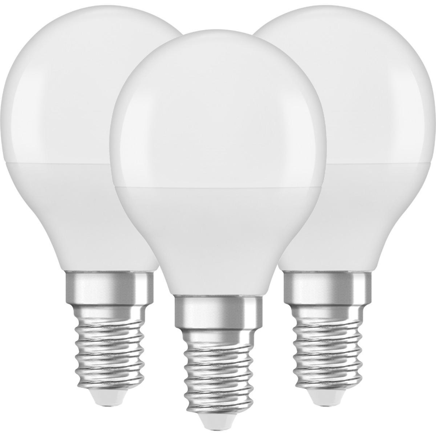 CONJUNTO 3x Lâmpada LED P45 E14/4,9W/230V 3000K - Osram