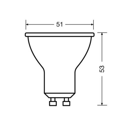 CONJUNTO 3x Lâmpada LED PAR16 GU10/2,6W/230V 2700K - Osram