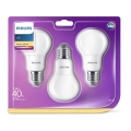 CONJUNTO 3x Lâmpada LED Philips E27/5,5W/230V 2700K