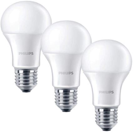 CONJUNTO 3x Lâmpada LED Philips E27/5,5W/230V 2700K