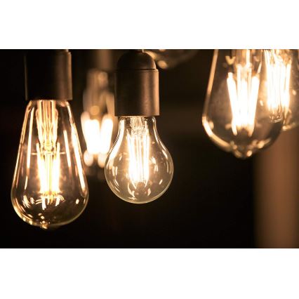 CONJUNTO 3x Lâmpada LED VINTAGE Philips E27/4,3W/230V 2700K