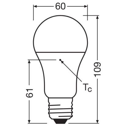 CONJUNTO 3x Lâmpadas LED A60 E27/10W/230V 2700K