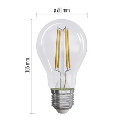 CONJUNTO 3x Lâmpadas LED FILAMENT A60 E27/3,8W/230V 2700K Classe energética A