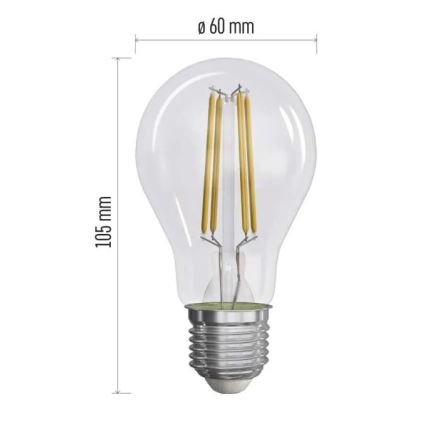 CONJUNTO 3x Lâmpadas LED FILAMENT A60 E27/3,8W/230V 4000K Classe energética A