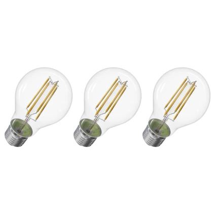 CONJUNTO 3x Lâmpadas LED FILAMENT A60 E27/5W/230V 2700K Classe energética A