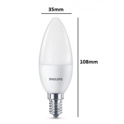 Conjunto 3x Lâmpadas LED Philips E14/5,5W/230V 2700K