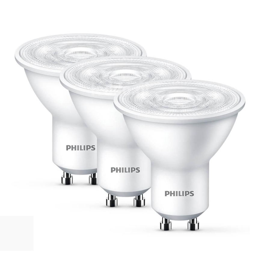 Conjunto 3x Lâmpadas LED Philips GU10/4,7W/230V 2700K