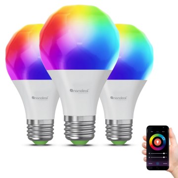 CONJUNTO 3x Lâmpadas LED RGBW com regulação ESSENTIALS A60 E27/8,5W/230V CRI 90 2700-6500K Wi-Fi - Nanoleaf