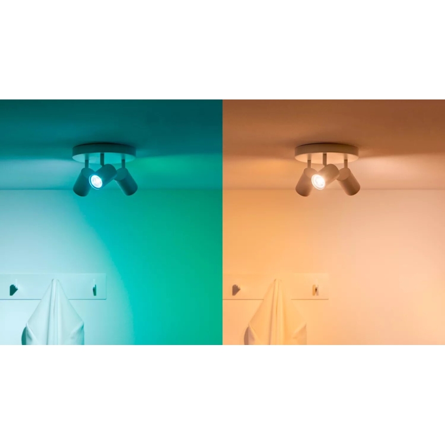CONJUNTO 3x Lâmpadas LED RGBW com regulação PAR16 GU10/4,7W/230V 2200-6500K Wi-Fi - WiZ