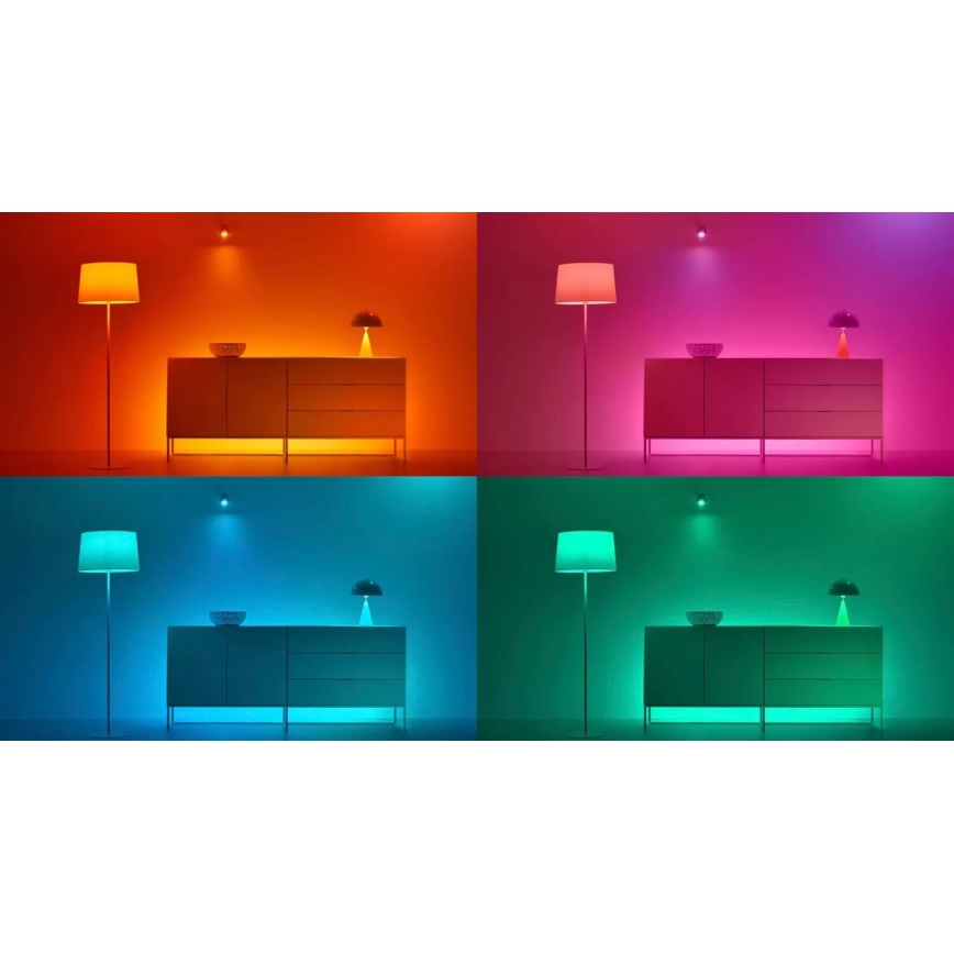 CONJUNTO 3x Lâmpadas LED RGBW com regulação PAR16 GU10/4,7W/230V 2200-6500K Wi-Fi - WiZ