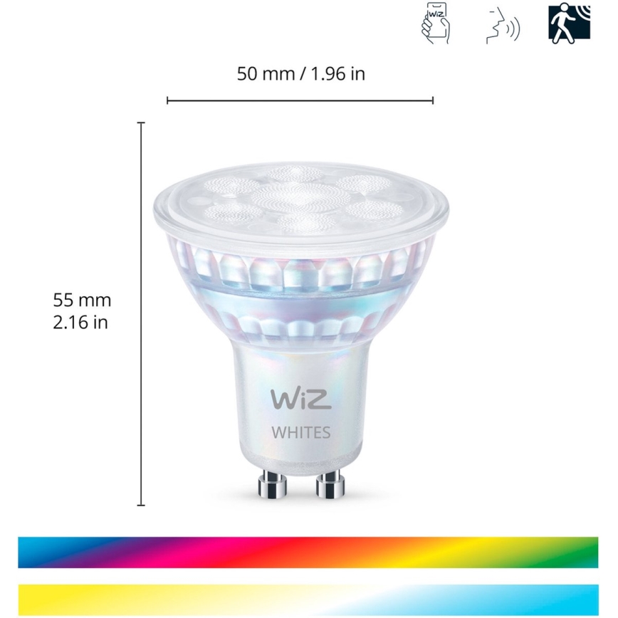 CONJUNTO 3x Lâmpadas LED RGBW com regulação PAR16 GU10/4,7W/230V 2200-6500K Wi-Fi - WiZ