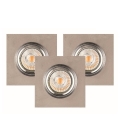 CONJUNTO 3x Luminária de embutir LED VITAR 1xGU10/5W/230V CRI 90 concreto