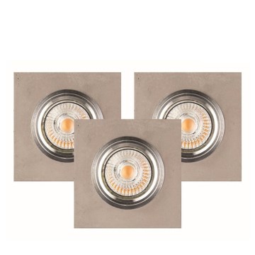 CONJUNTO 3x Luminária de embutir LED VITAR 1xGU10/5W/230V CRI 90 concreto