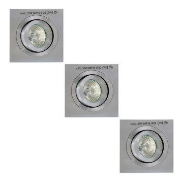 CONJUNTO 3x Luz embutida 3xGU5,3/35W/230V