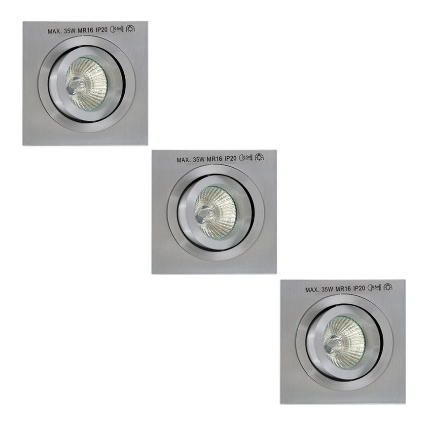 CONJUNTO 3x Luz embutida 3xGU5,3/35W/230V