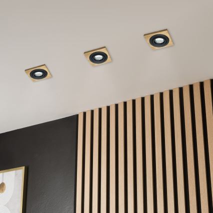 CONJUNTO 3x Luzes embutidas TOBBY 1xG9/20W/230V 11,5x11,5 cm carvalho/preto