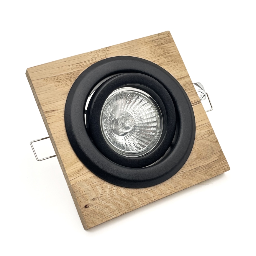 CONJUNTO 3x Luzes embutidas TOBBY 1xG9/20W/230V 11,5x11,5 cm carvalho/preto