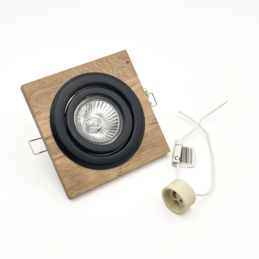 CONJUNTO 3x Luzes embutidas TOBBY 1xG9/20W/230V 11,5x11,5 cm carvalho/preto