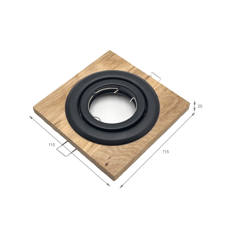 CONJUNTO 3x Luzes embutidas TOBBY 1xG9/20W/230V 11,5x11,5 cm carvalho/preto