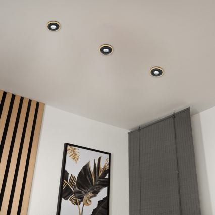 CONJUNTO 3x Luzes embutidas TOBBY 1xG9/20W/230V diâmetro 11,5 cm carvalho/preto