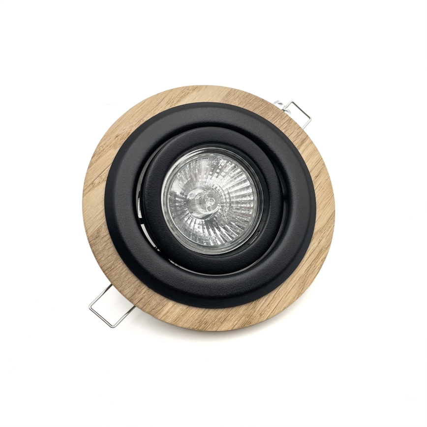 CONJUNTO 3x Luzes embutidas TOBBY 1xG9/20W/230V diâmetro 11,5 cm carvalho/preto