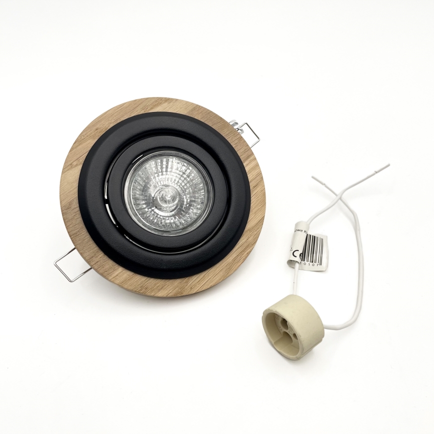 CONJUNTO 3x Luzes embutidas TOBBY 1xG9/20W/230V diâmetro 11,5 cm carvalho/preto