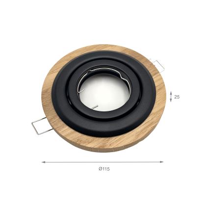 CONJUNTO 3x Luzes embutidas TOBBY 1xG9/20W/230V diâmetro 11,5 cm carvalho/preto