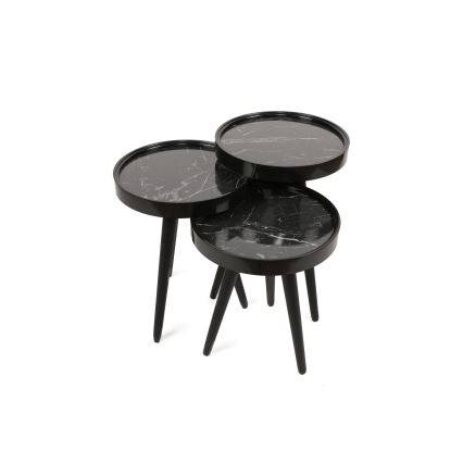 CONJUNTO 3x Mesa de apoio CALL preta