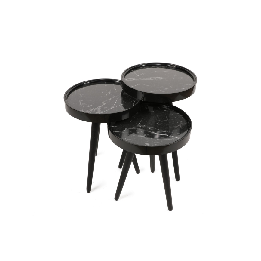 CONJUNTO 3x Mesa de apoio CALL preta