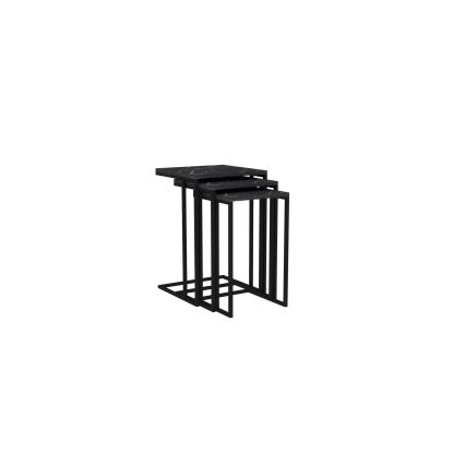 CONJUNTO 3x Mesa de apoio preta