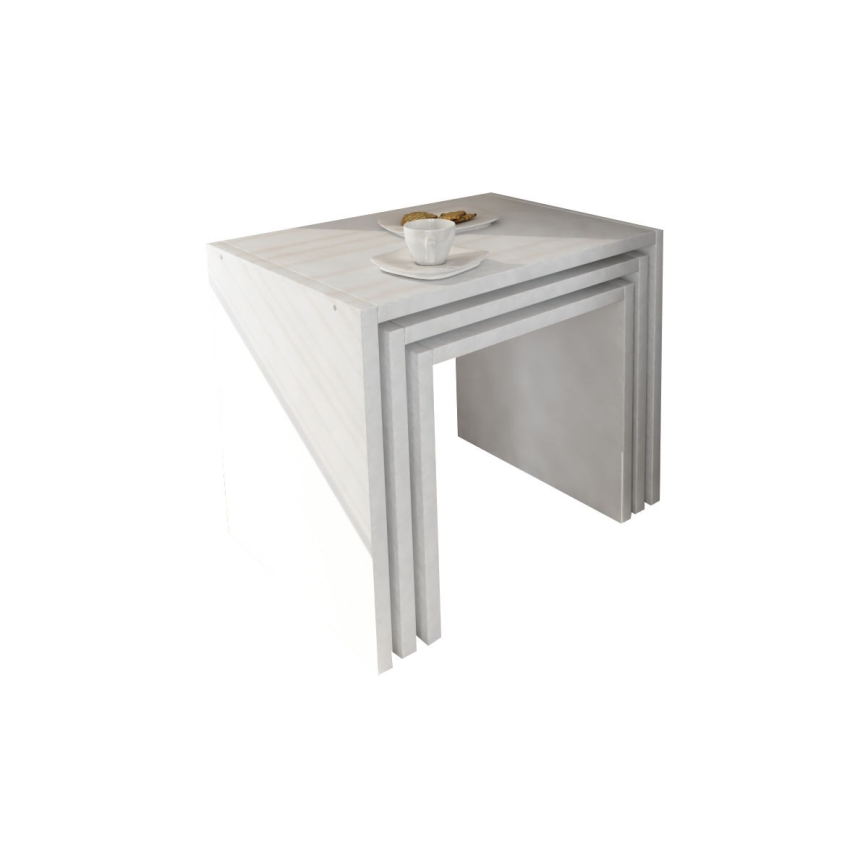 CONJUNTO 3x Mesa de apoio ZARIEL branco