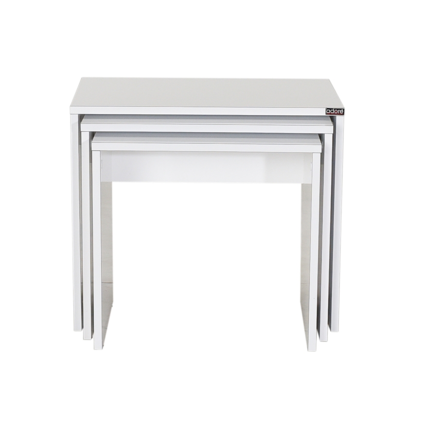 CONJUNTO 3x Mesa de centro branco