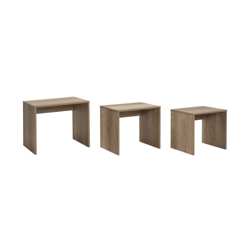 CONJUNTO 3x Mesa de centro castanho