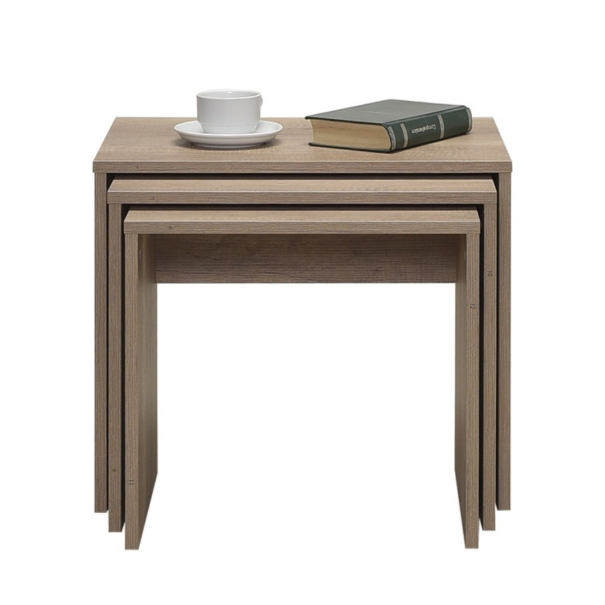 CONJUNTO 3x Mesa de centro castanho