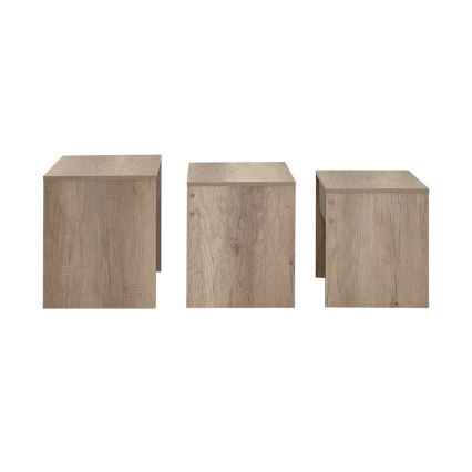 CONJUNTO 3x Mesa de centro castanho