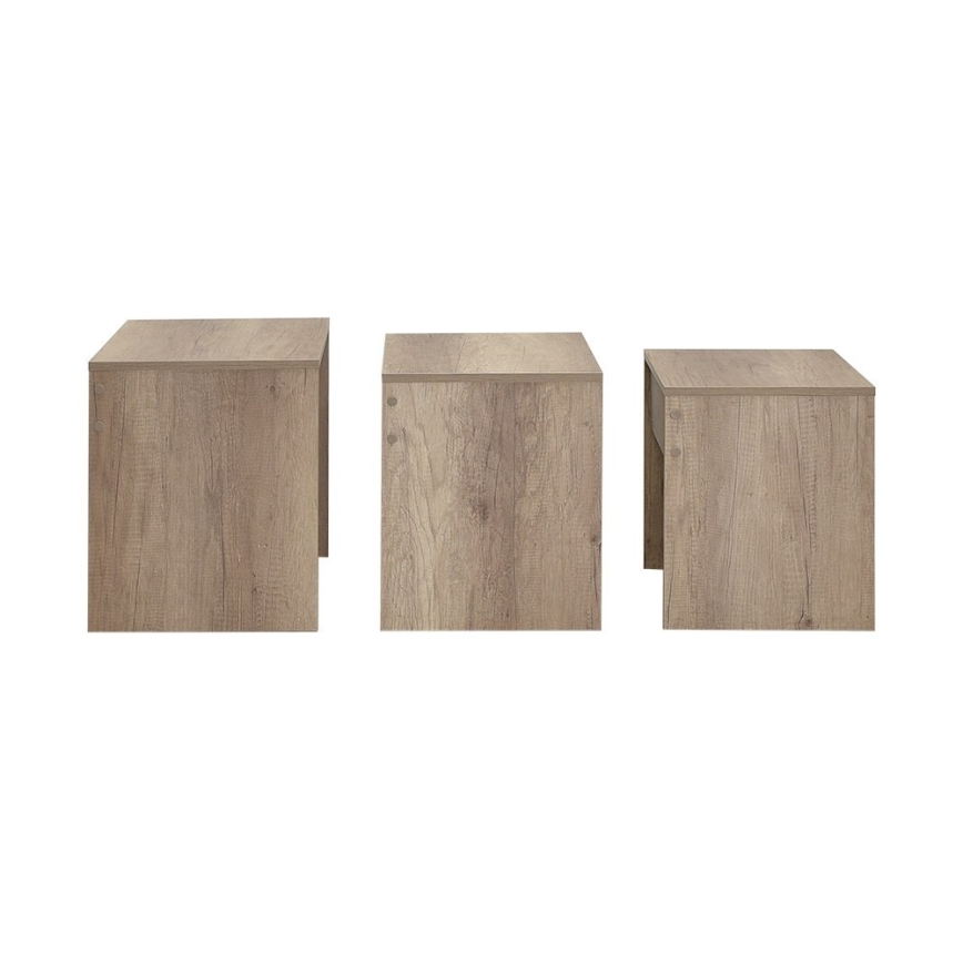 CONJUNTO 3x Mesa de centro castanho
