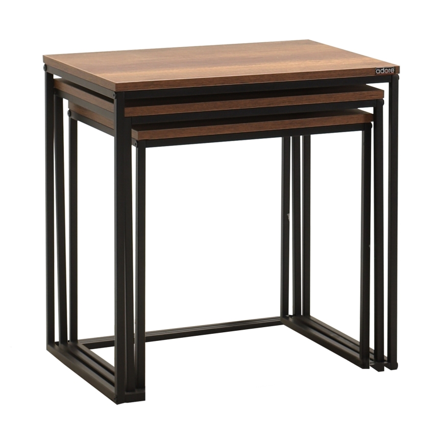 CONJUNTO 3x Mesa de centro castanho