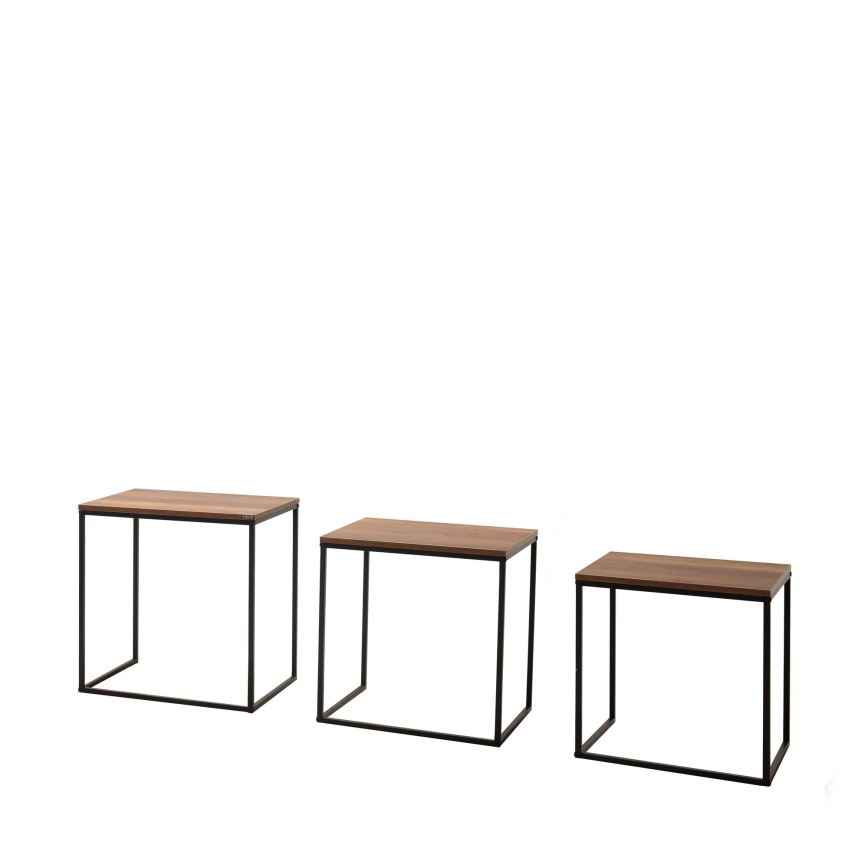 CONJUNTO 3x Mesa de centro castanho