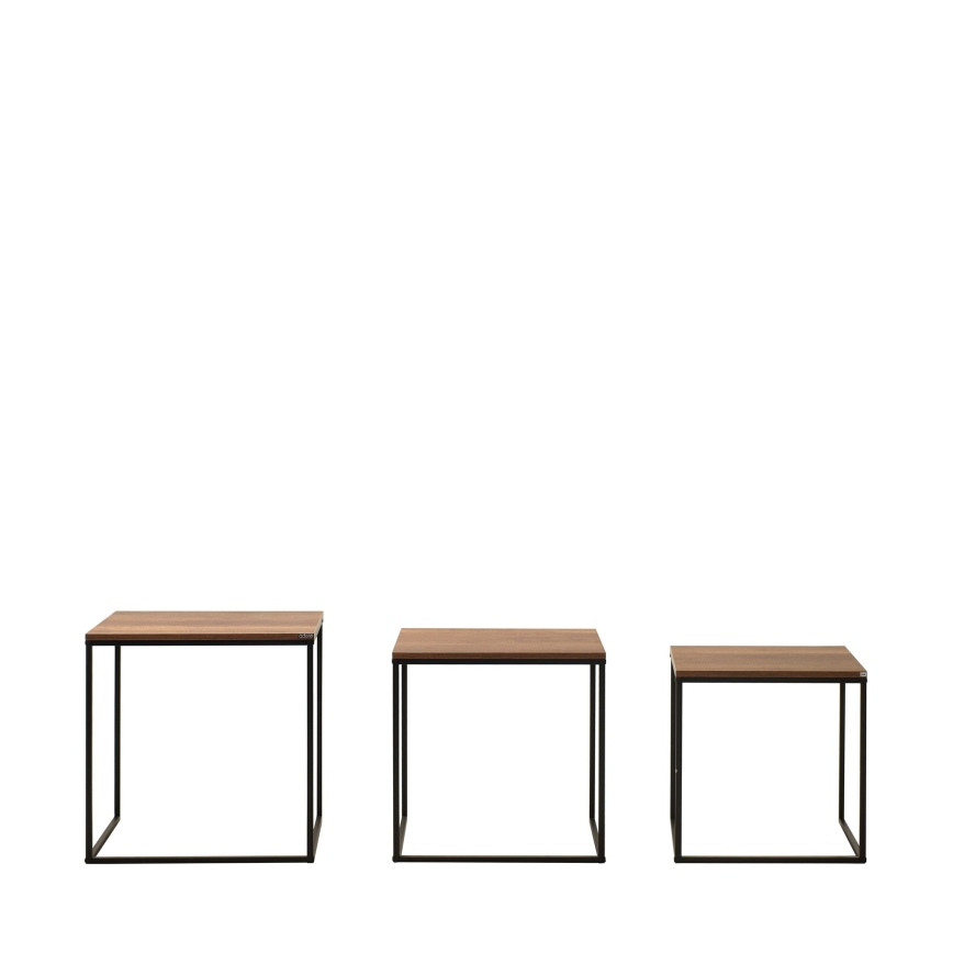 CONJUNTO 3x Mesa de centro castanho