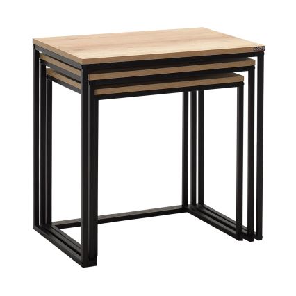 CONJUNTO 3x Mesa de centro castanho
