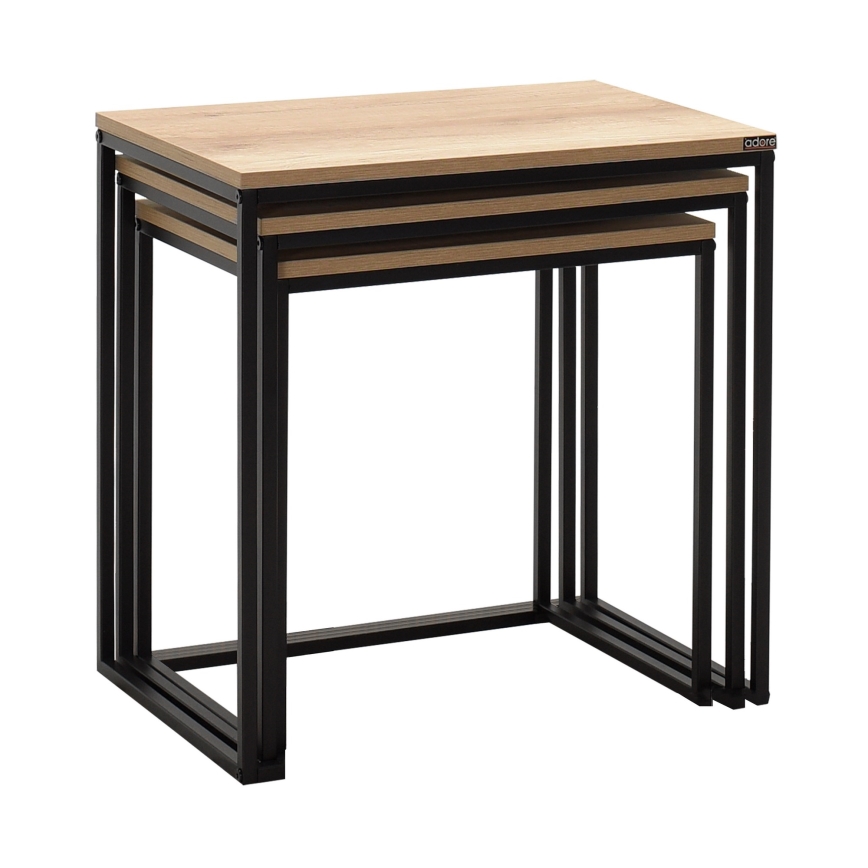 CONJUNTO 3x Mesa de centro castanho