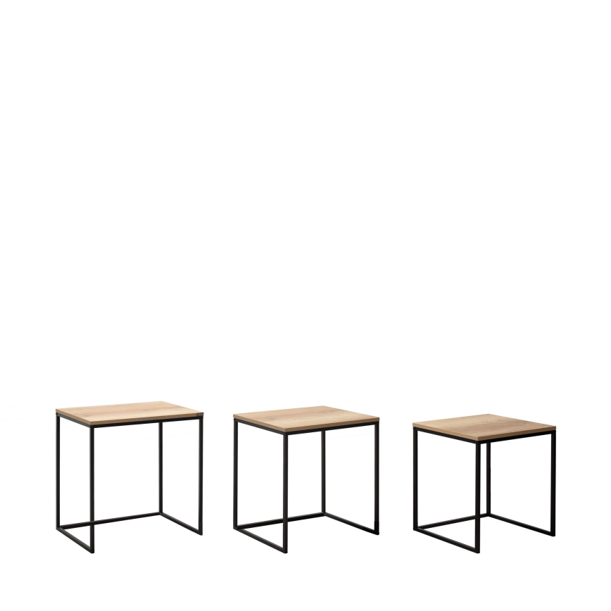 CONJUNTO 3x Mesa de centro castanho
