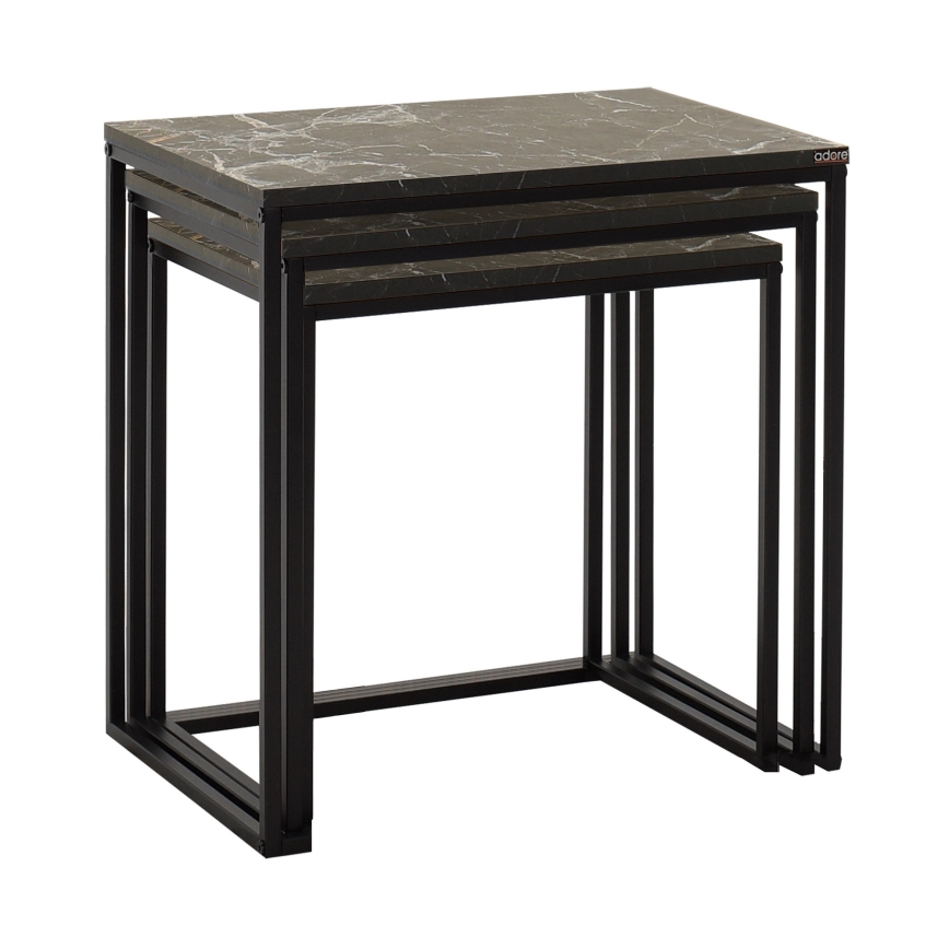 CONJUNTO 3x Mesa de centro preto