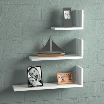 CONJUNTO 3x Prateleira de parede ATLAS branco