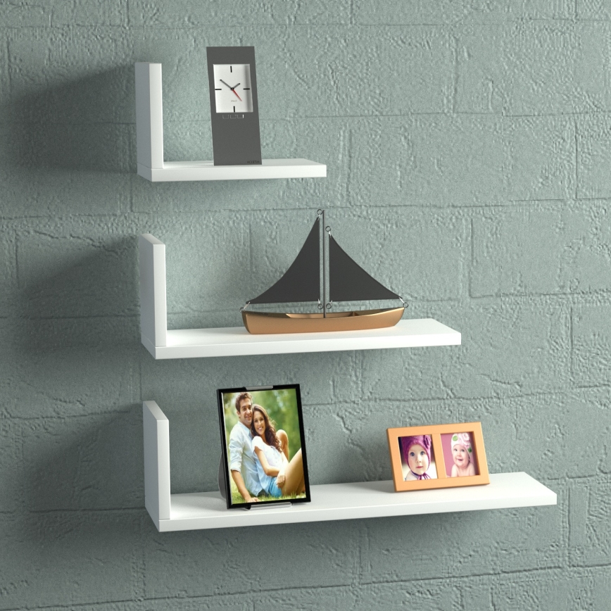CONJUNTO 3x Prateleira de parede ATLAS branco