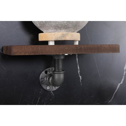 CONJUNTO 3x Prateleira de parede BORURAF aveto/preto