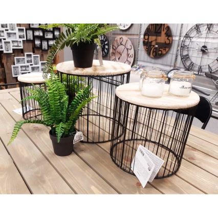 CONJUNTO 3x Suportes para flores diâmetro 19/23/28 cm preto/bege