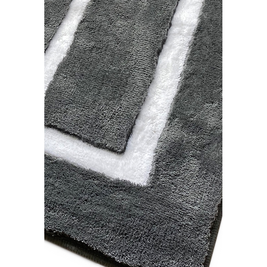 CONJUNTO 3x Tapetes para casa de banho 60/60/100 cm antracite
